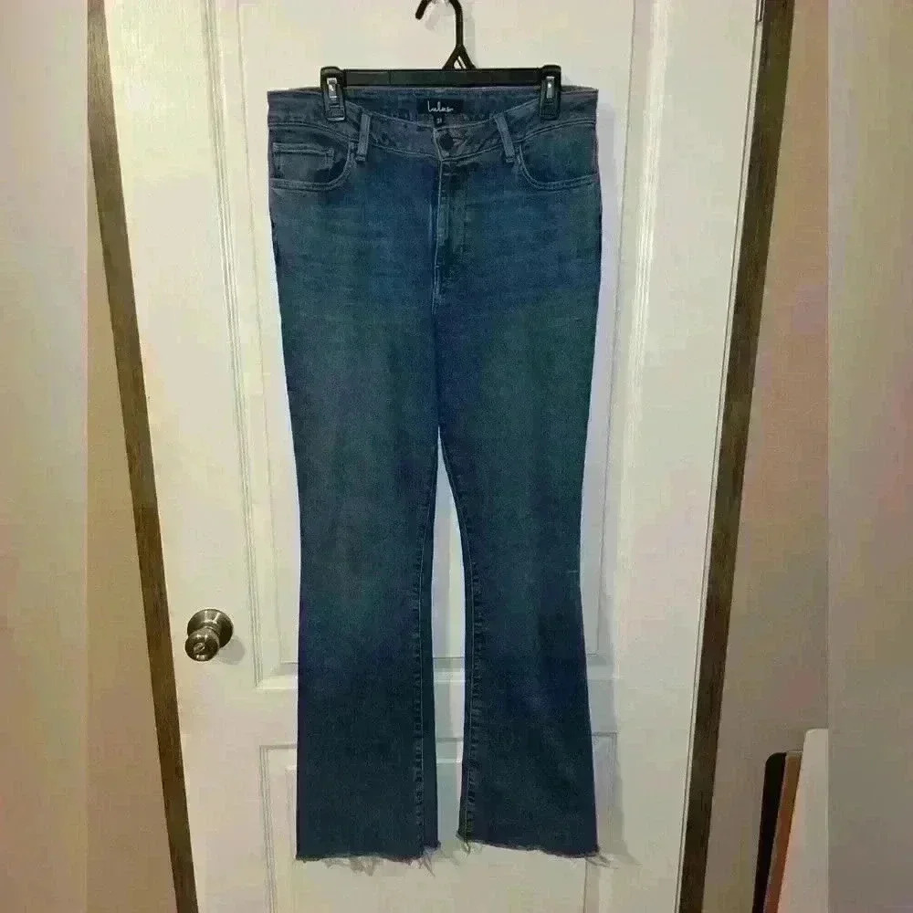 Lulus bootcut medium wash frayed jeans